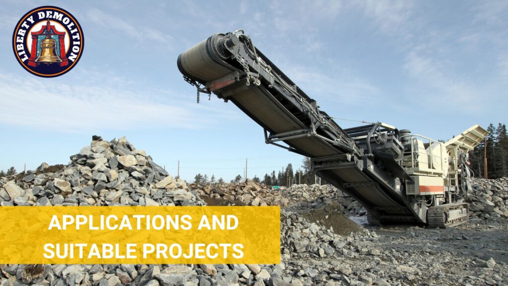 applications and suitable projects for a concrete crusher
