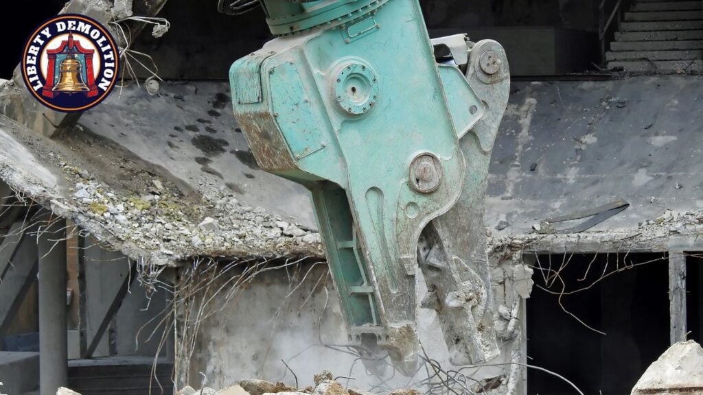 concrete demolition using heavy equipment
